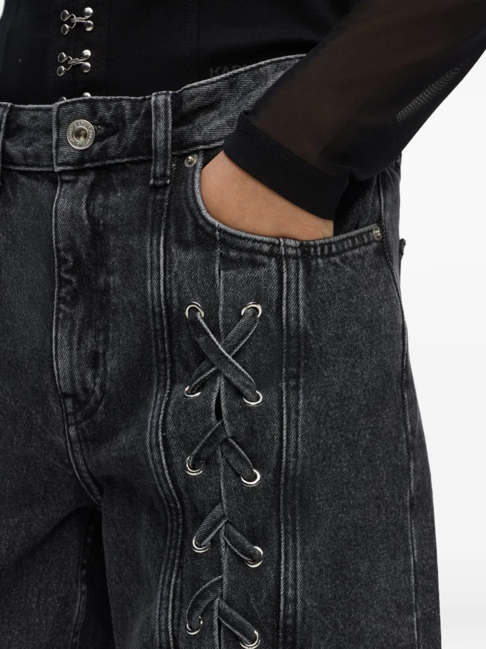 Karl Lagerfeld Jeans met veters Grijs