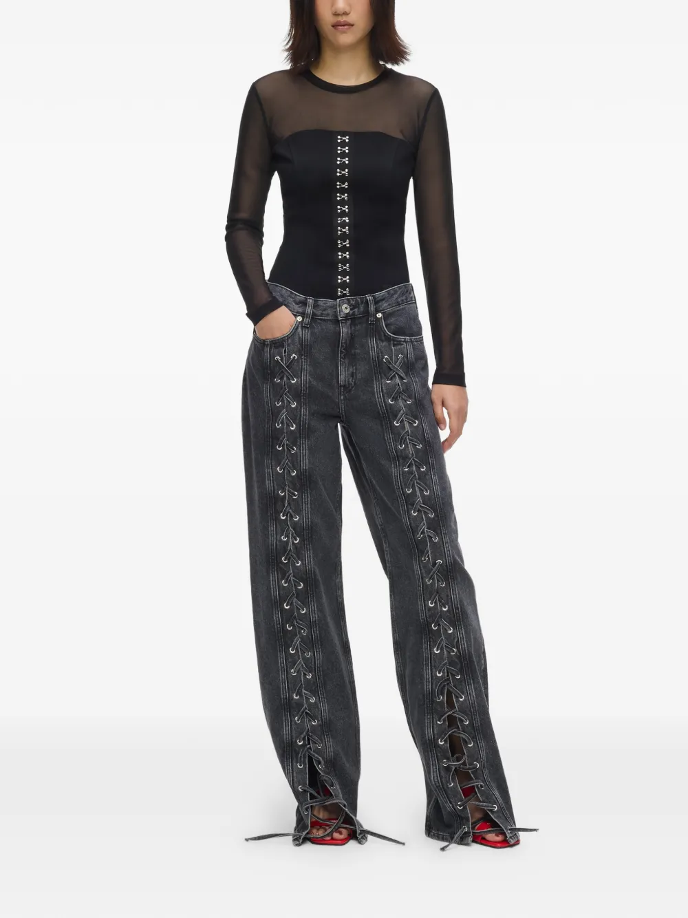 Karl Lagerfeld Jeans met veters Grijs