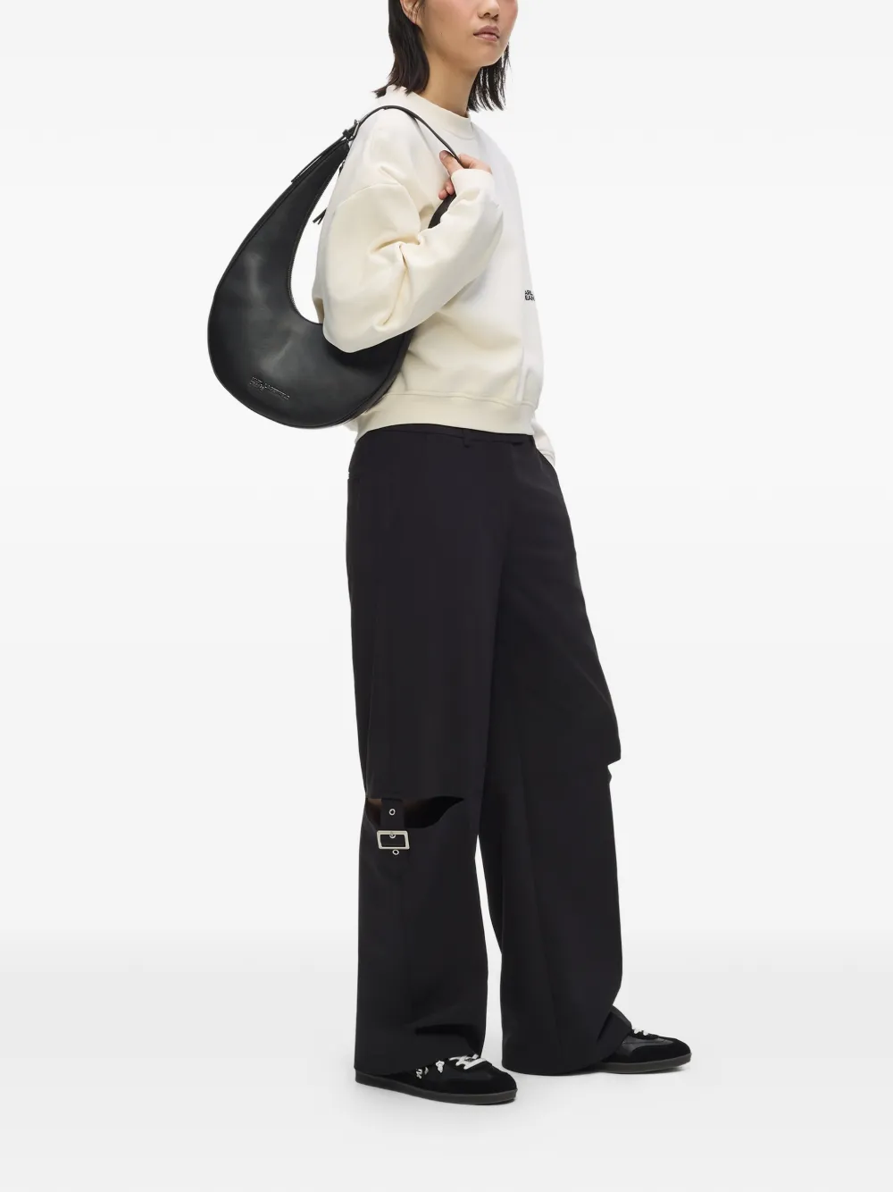 Karl Lagerfeld Jeans Leren schoudertas Zwart