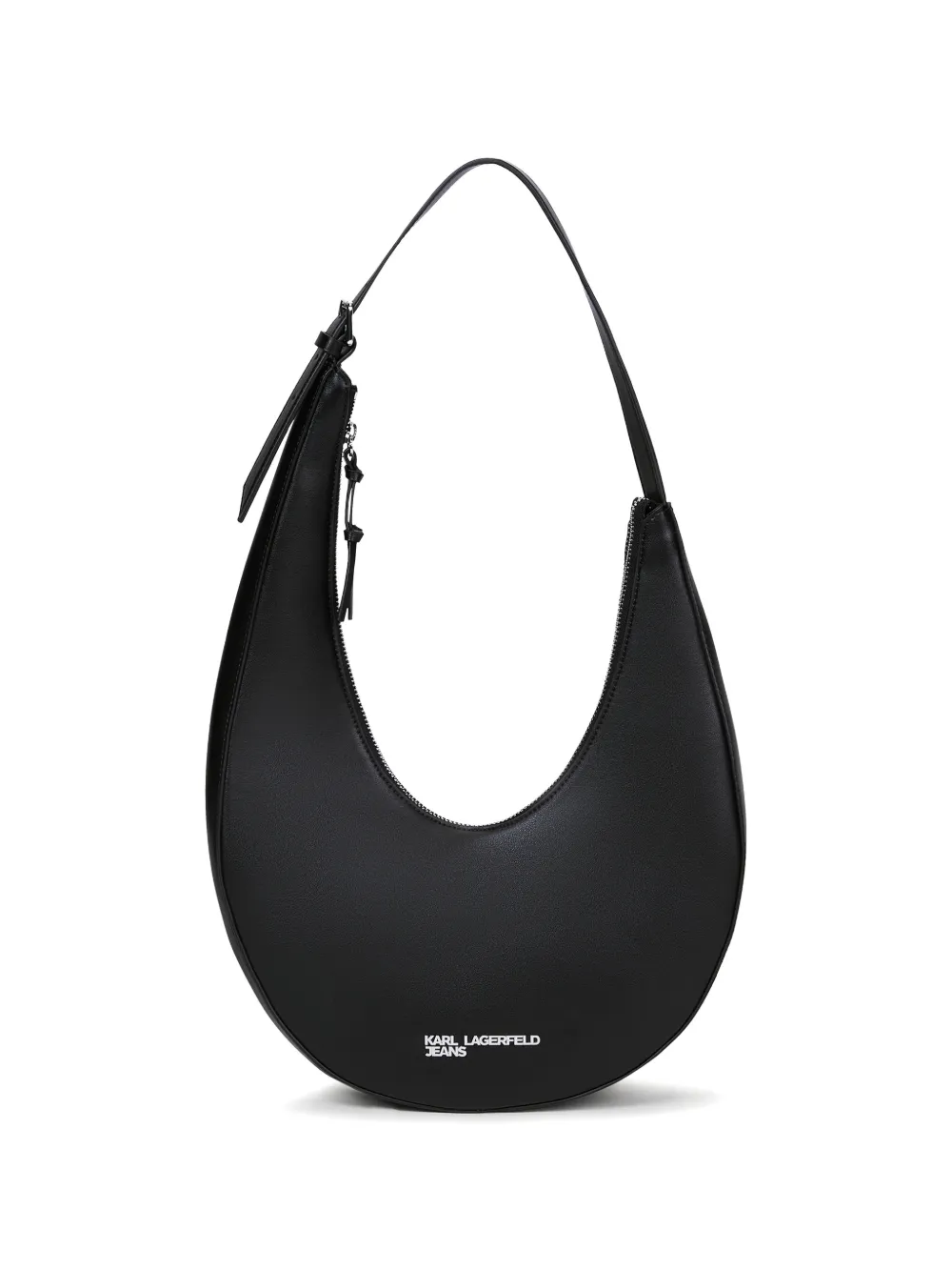 Karl Lagerfeld Jeans rounded leather shoulder bag - Nero