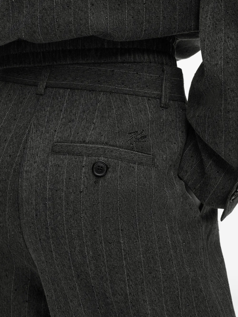 Karl Lagerfeld Pantalon met krijtstreep Grijs