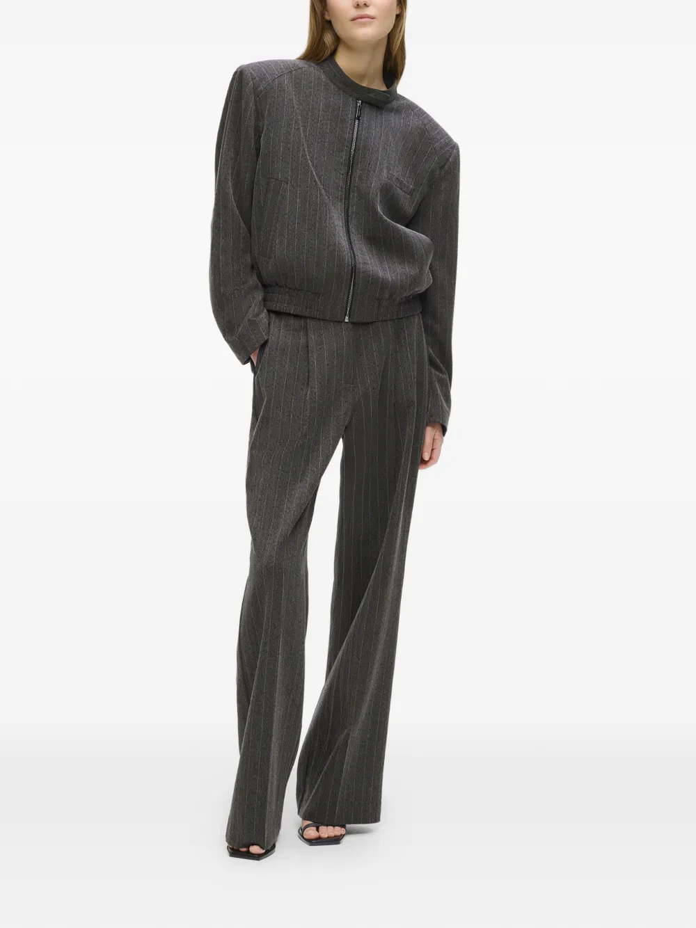 Karl Lagerfeld Pantalon met krijtstreep Grijs