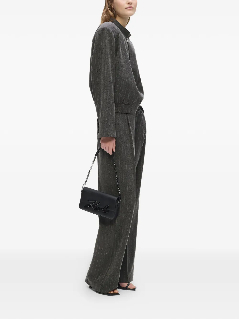 Karl Lagerfeld Pantalon met krijtstreep Grijs