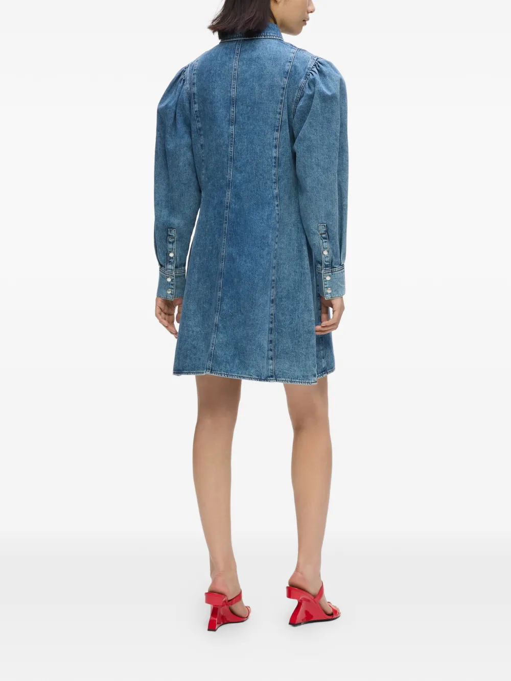 Karl Lagerfeld Jeans Mini-jurk met pofmouwen Blauw