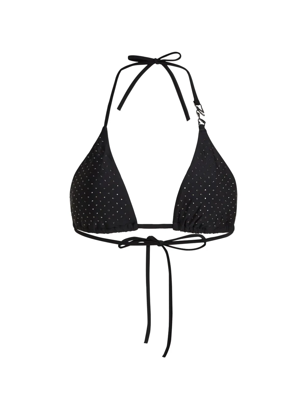 Karl Lagerfeld rhinestone-embellished triangle bikini top - Nero