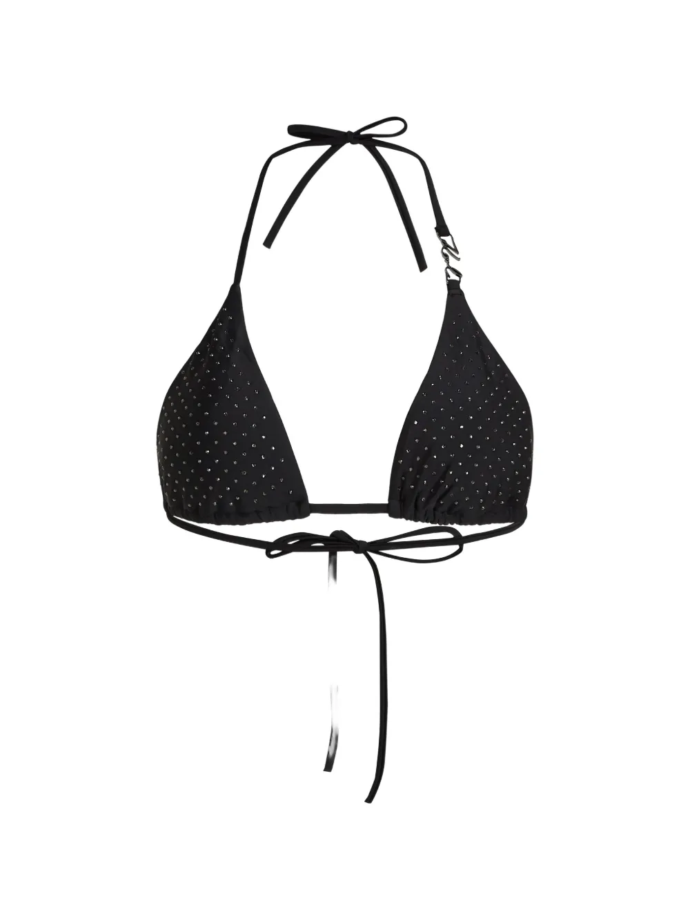 Karl Lagerfeld Ikon triangel bikinitop met stras Zwart
