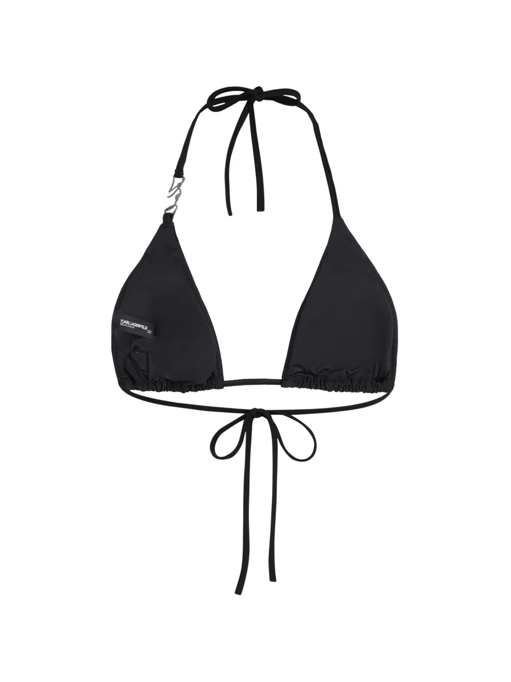 Karl Lagerfeld rhinestone-embellished triangle bikini top - Nero