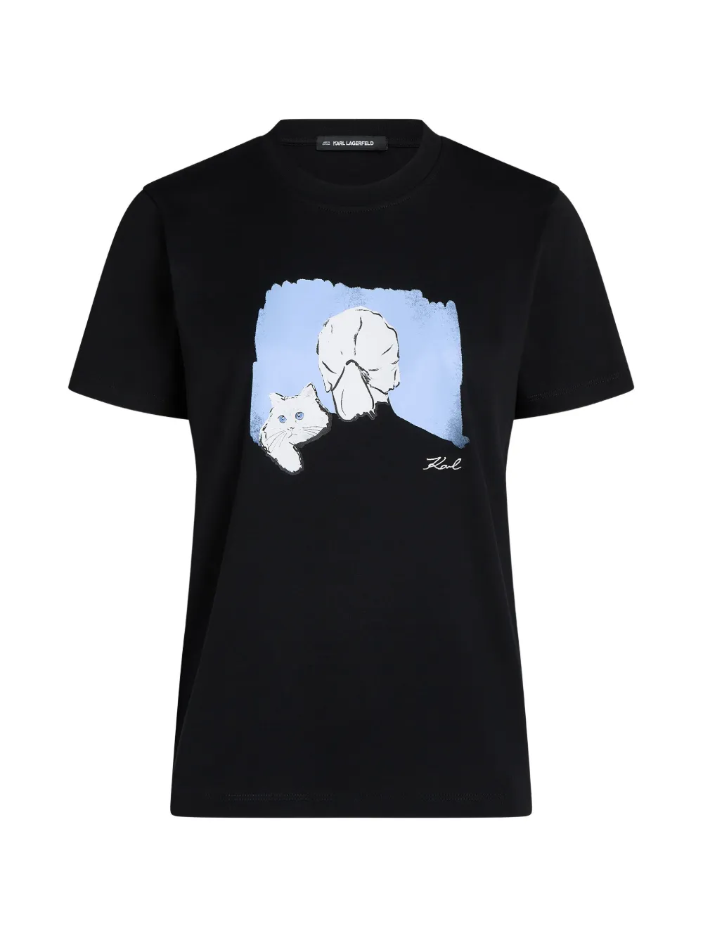 Karl Lagerfeld portrait T-shirt - Nero