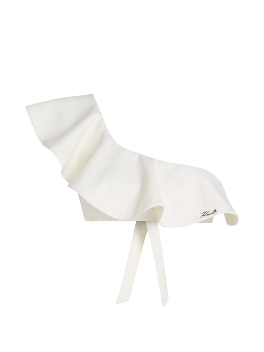 Karl Lagerfeld ruffled one-shoulder bikini top - Bianco