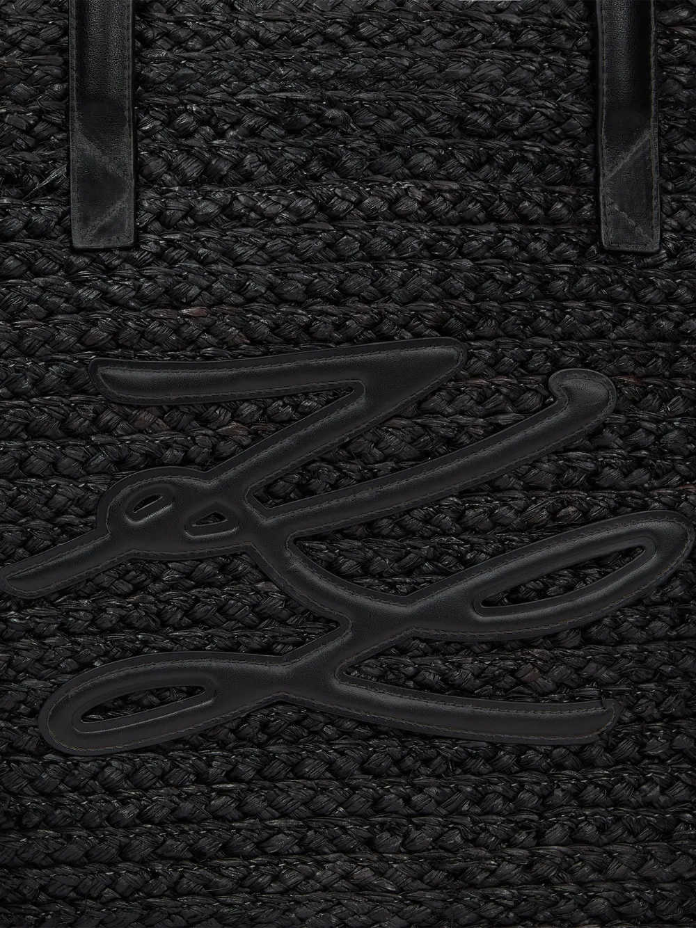 Karl Lagerfeld Autograph raffia tas Zwart