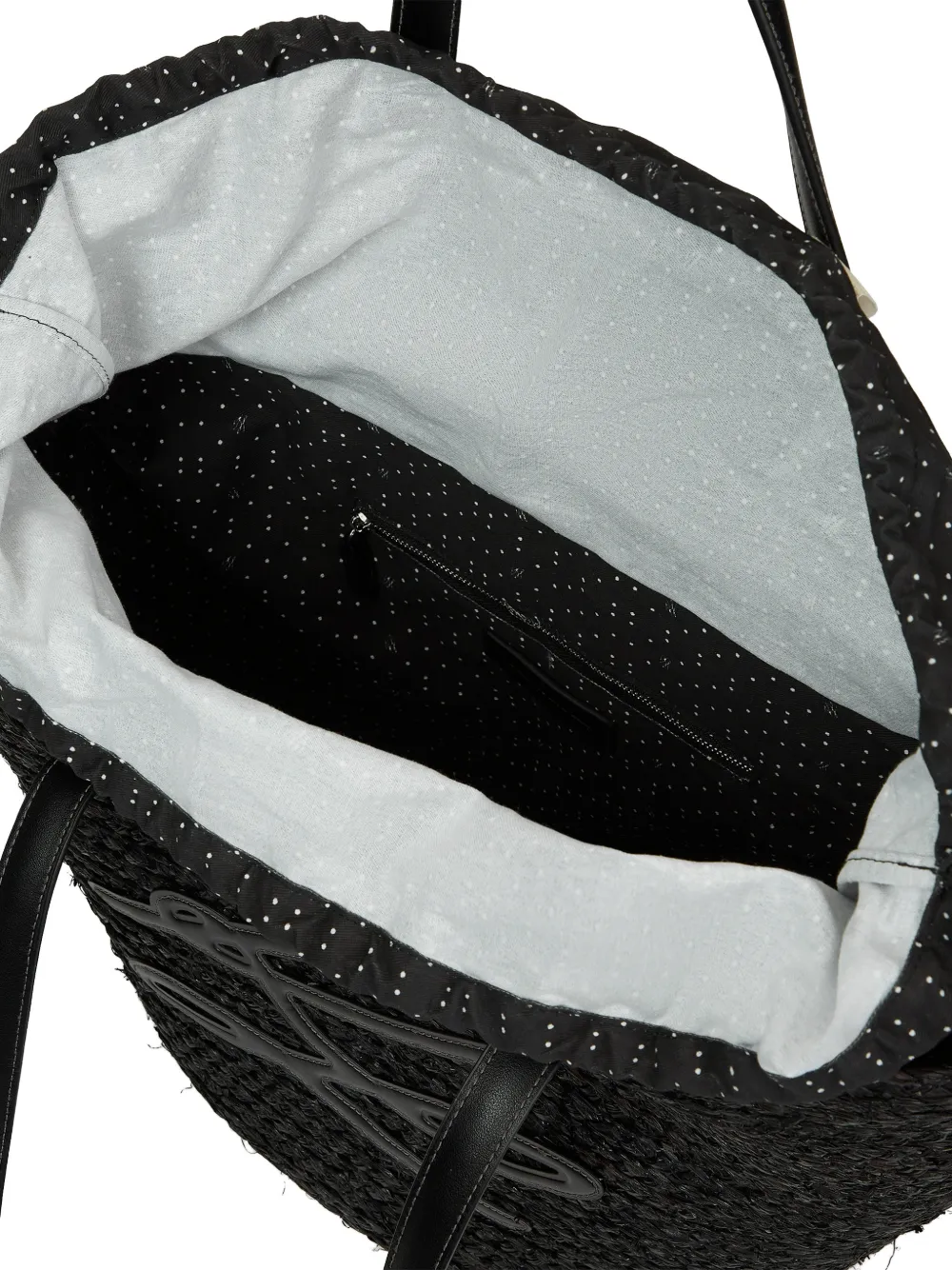 Karl Lagerfeld Autograph raffia tas Zwart