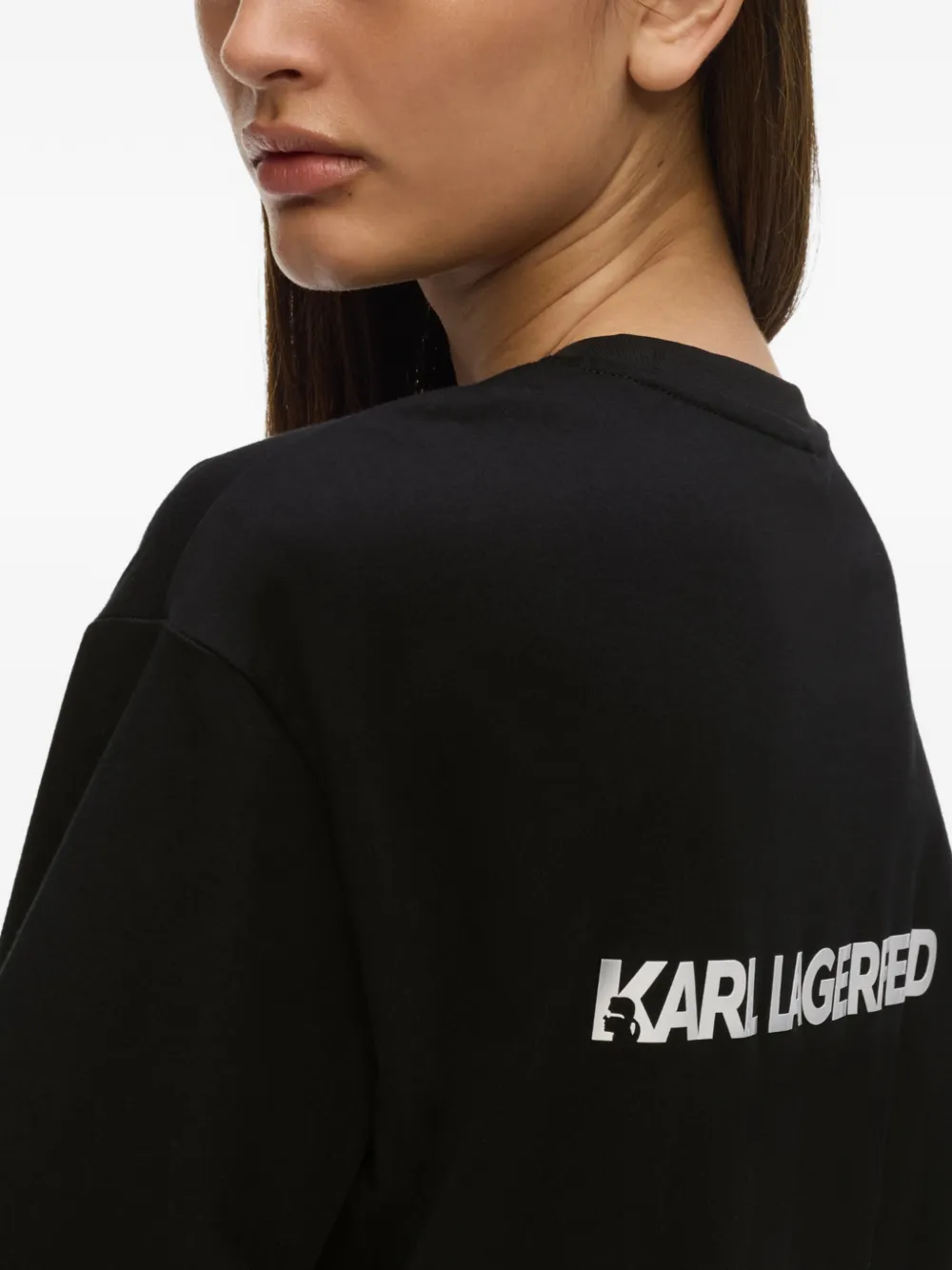 Karl Lagerfeld Katoenen T-shirt met logoprint Zwart