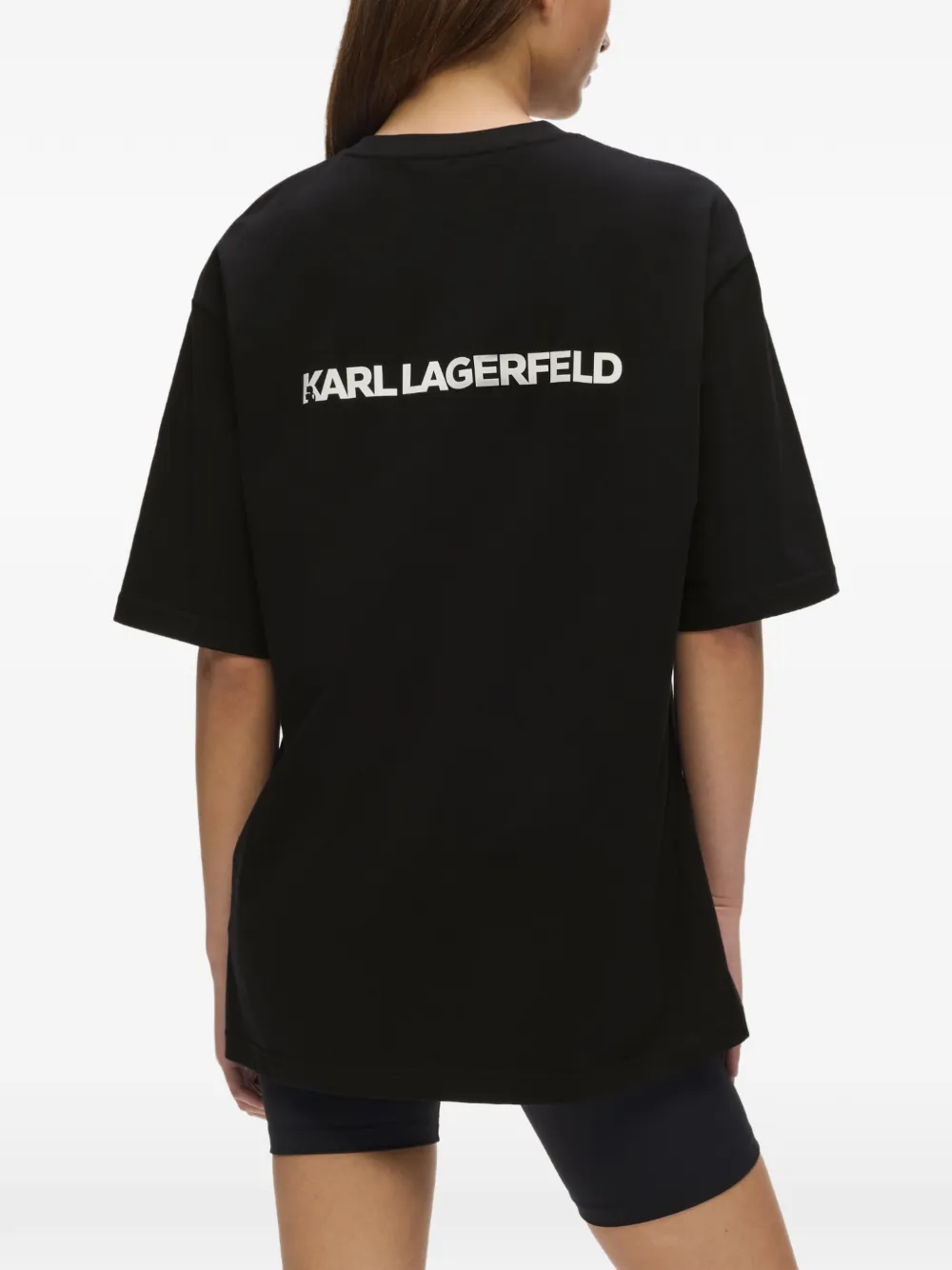 Karl Lagerfeld Katoenen T-shirt met logoprint Zwart