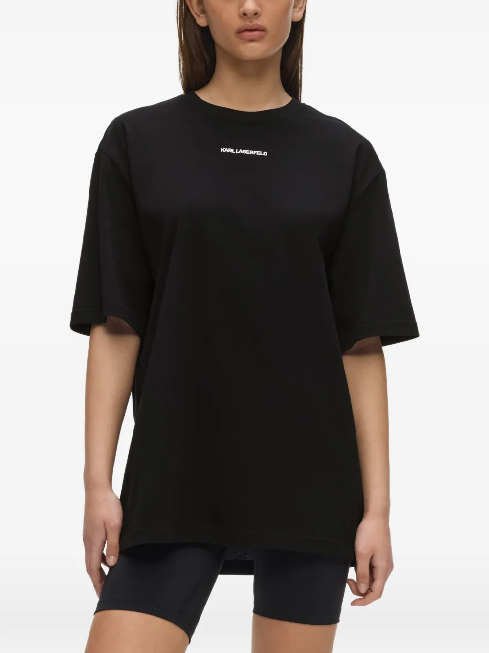 Karl Lagerfeld Katoenen T-shirt met logoprint Zwart