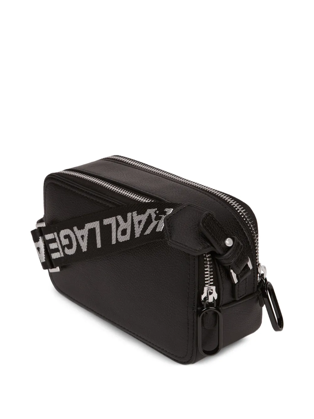 Karl Lagerfeld Jeans Cameratas met logoplakkaat Zwart