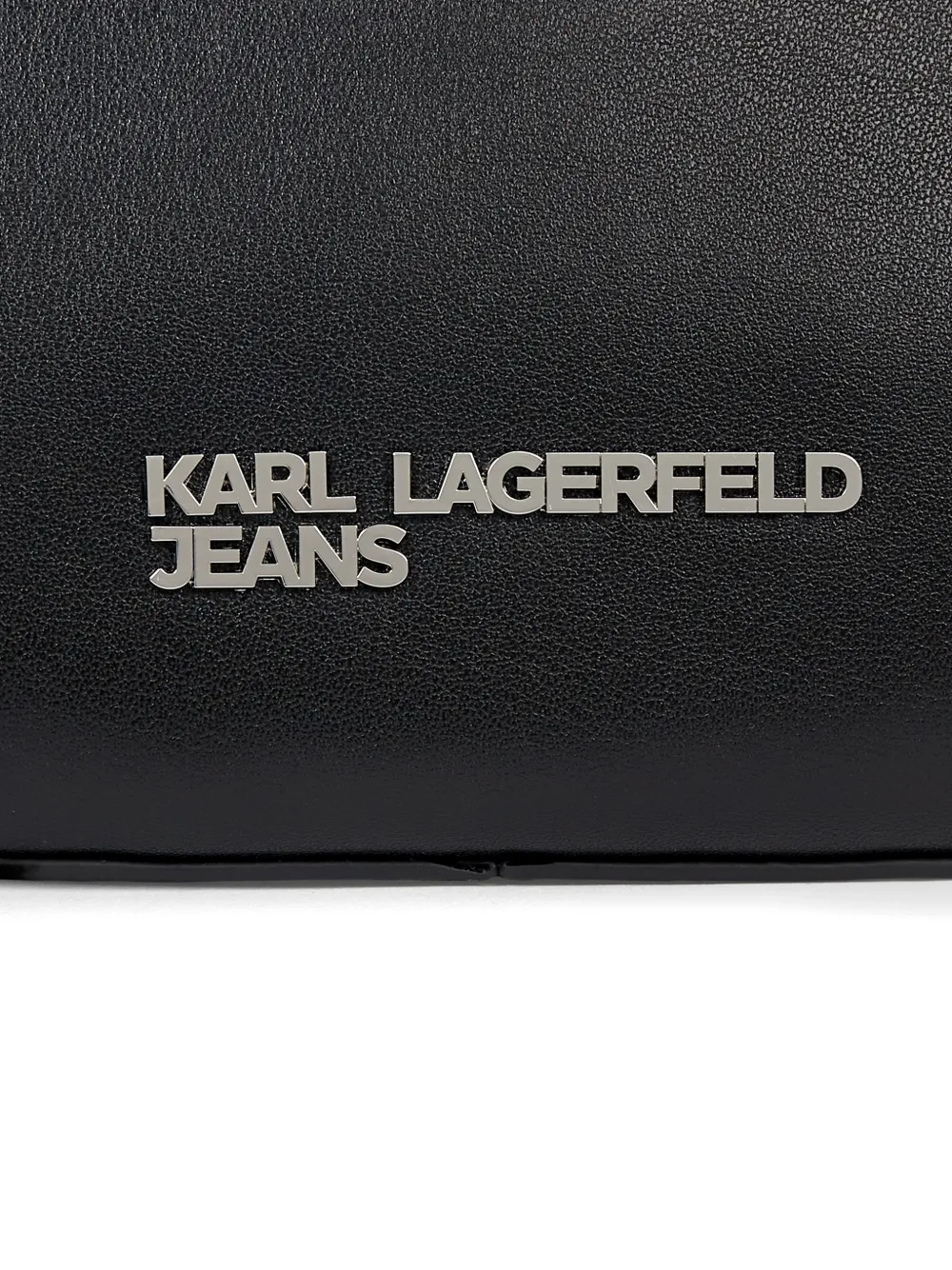 Karl Lagerfeld Jeans Crescent leren schoudertas Zwart