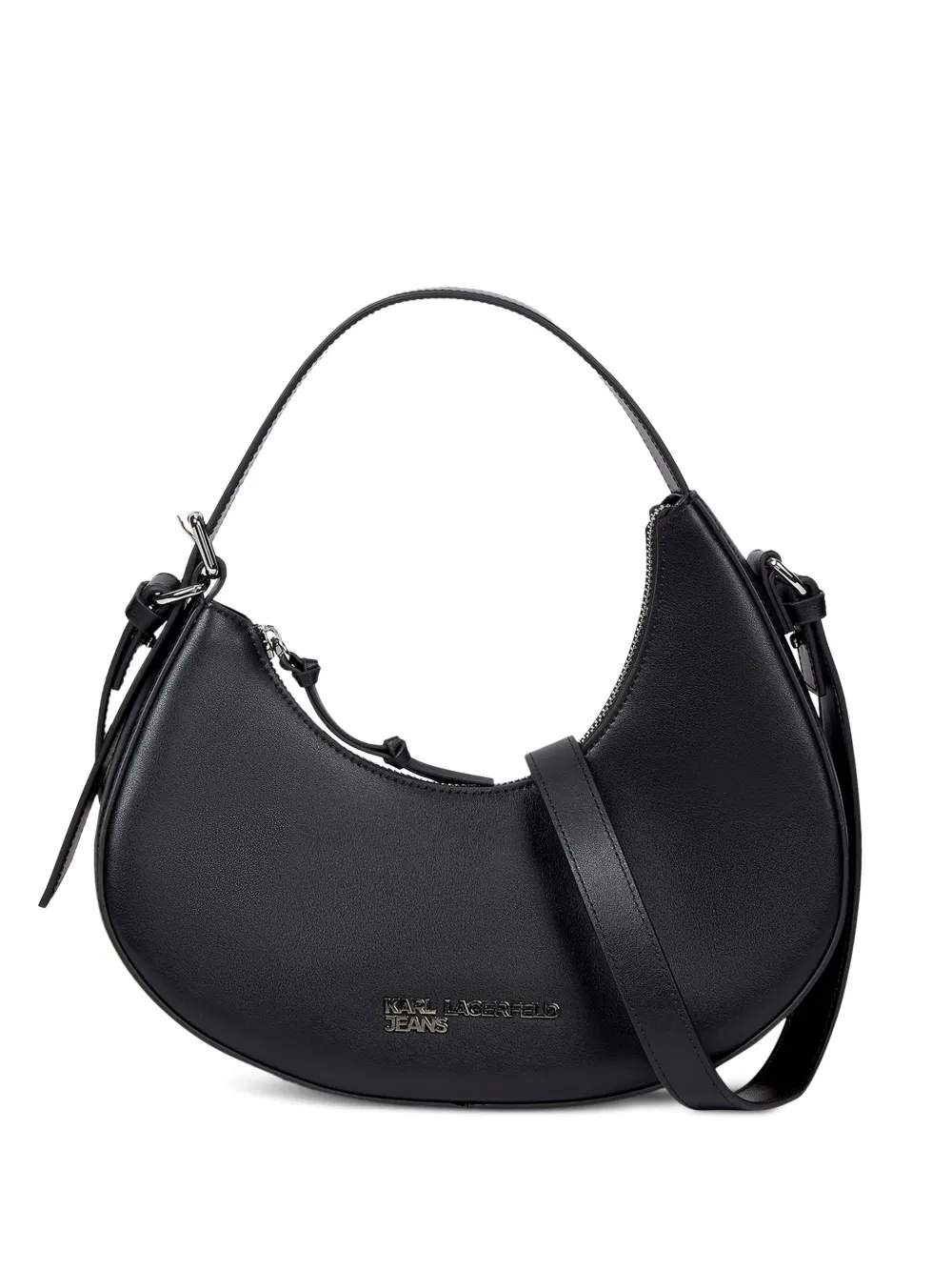 Karl Lagerfeld Jeans crescent leather shoulder bag - Nero