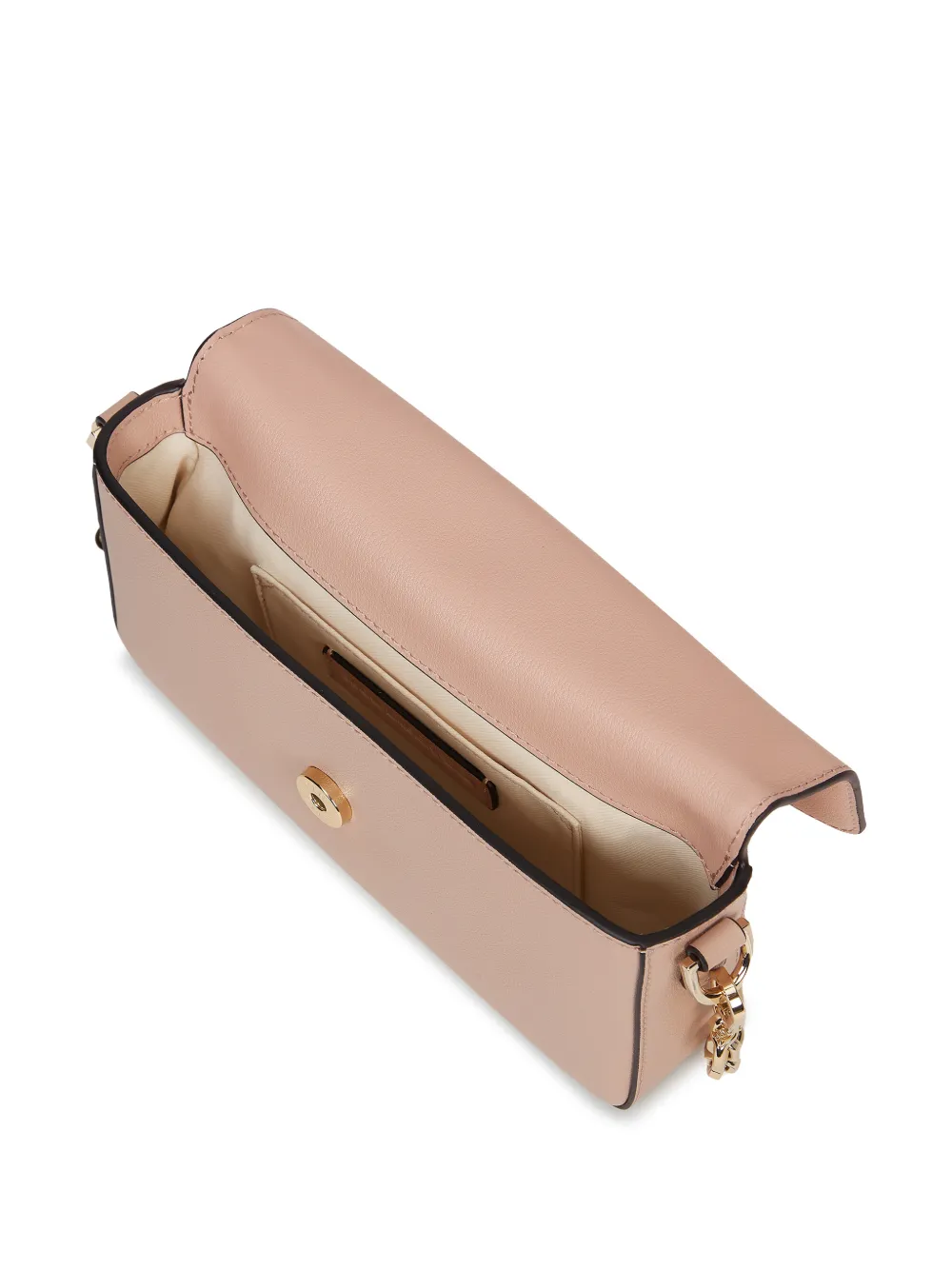 Karl Lagerfeld Kleine K Signature leren schoudertas met ketting Roze