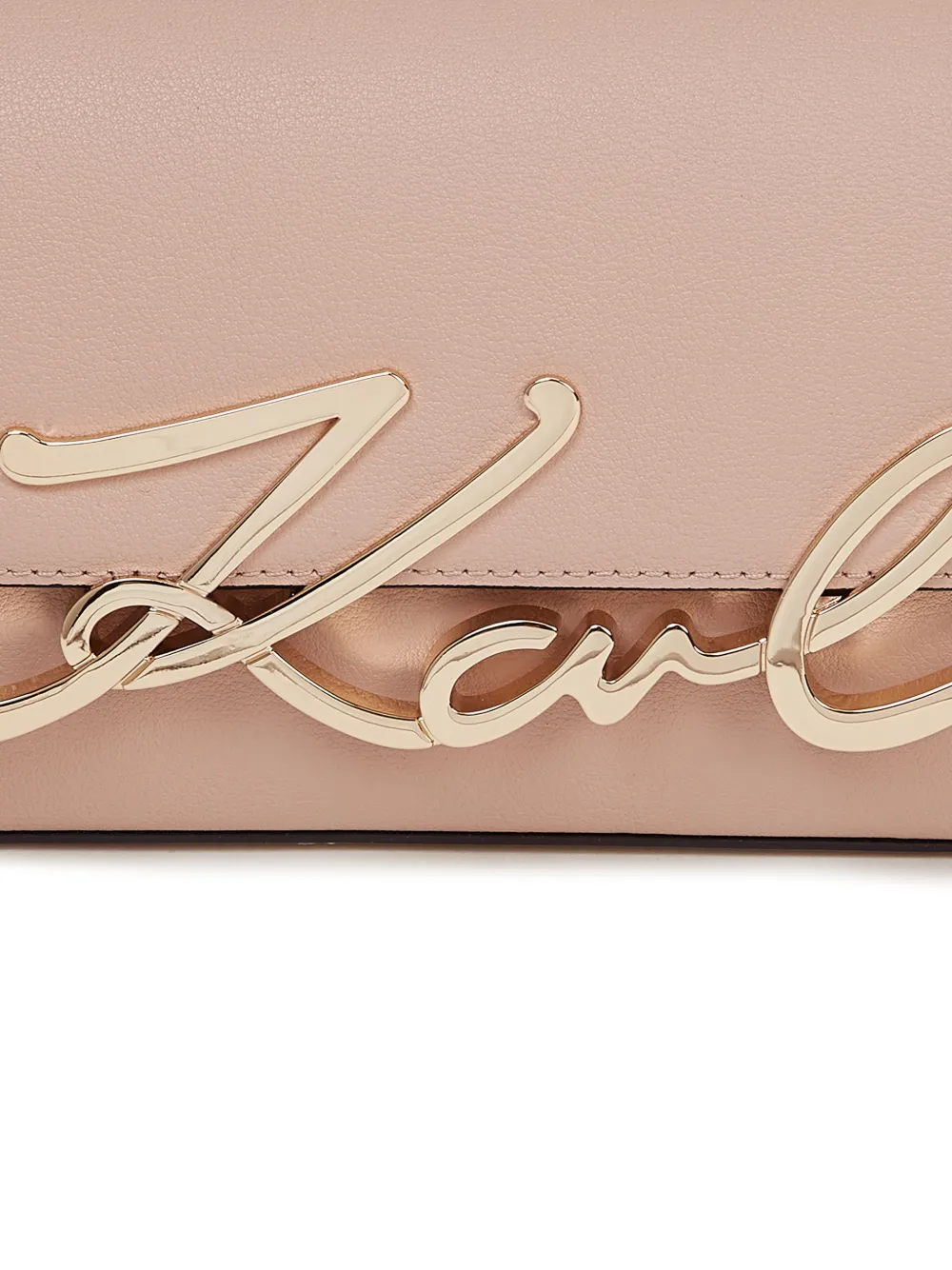 Karl Lagerfeld Kleine K Signature leren schoudertas met ketting Roze