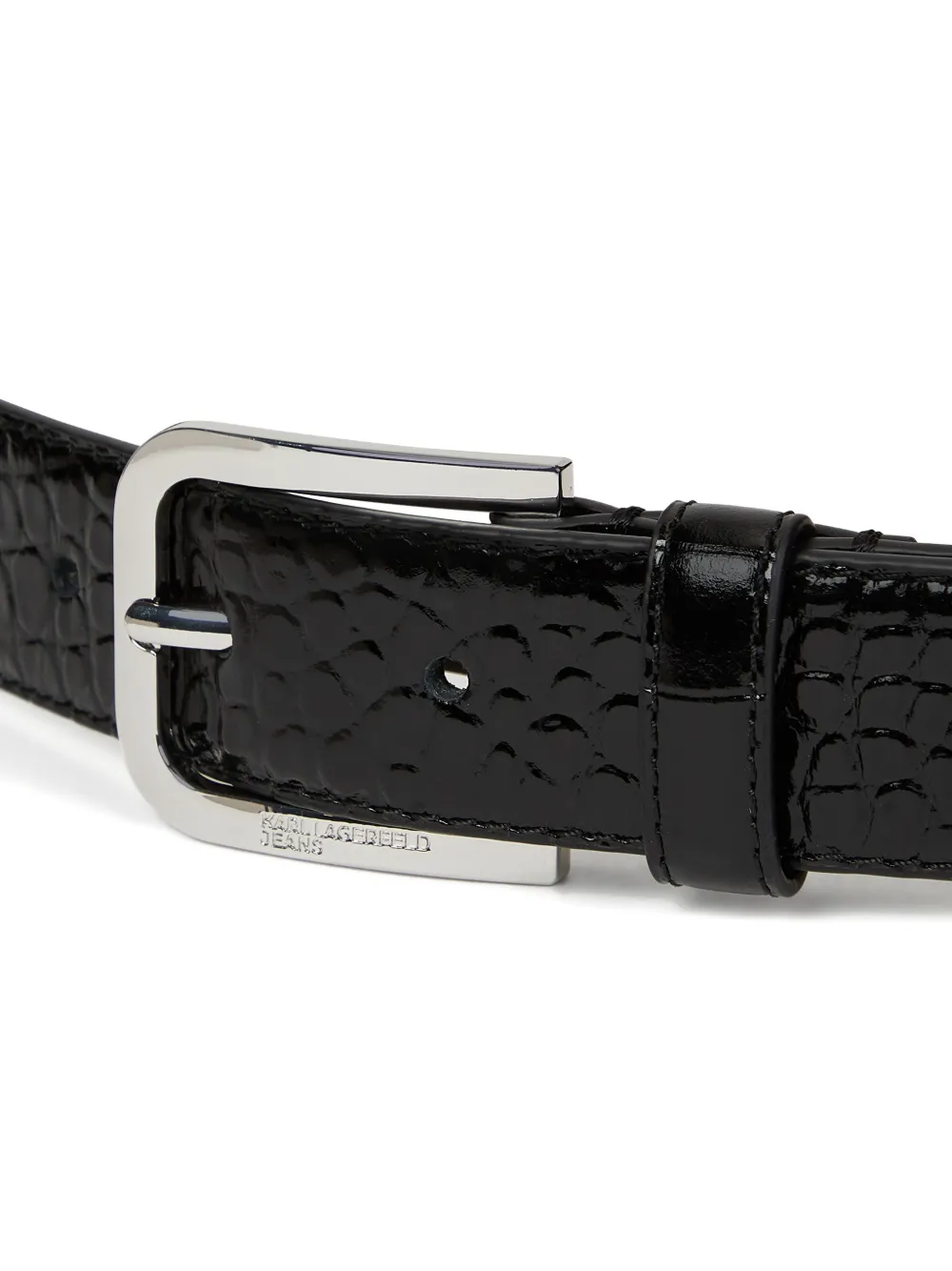 Karl Lagerfeld Jeans Riem met krokodillen-reliëf Zwart