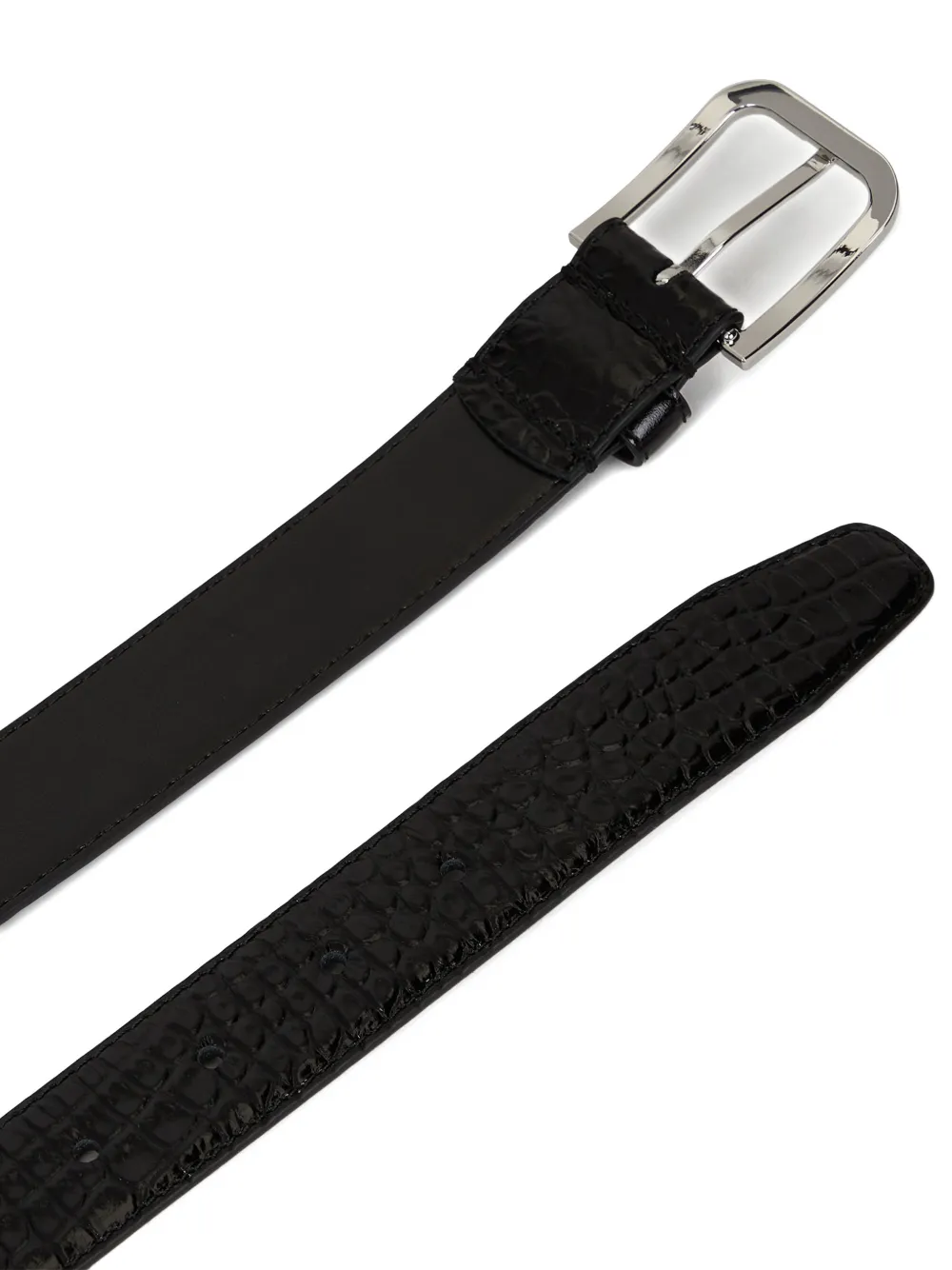 Karl Lagerfeld Jeans Riem met krokodillen-reliëf Zwart