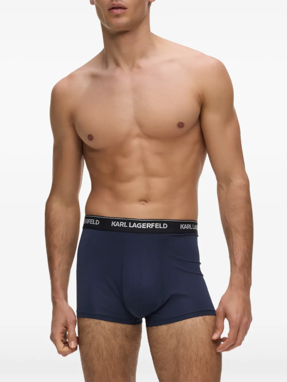 Karl Lagerfeld Drie boxershorts met logoband Blauw