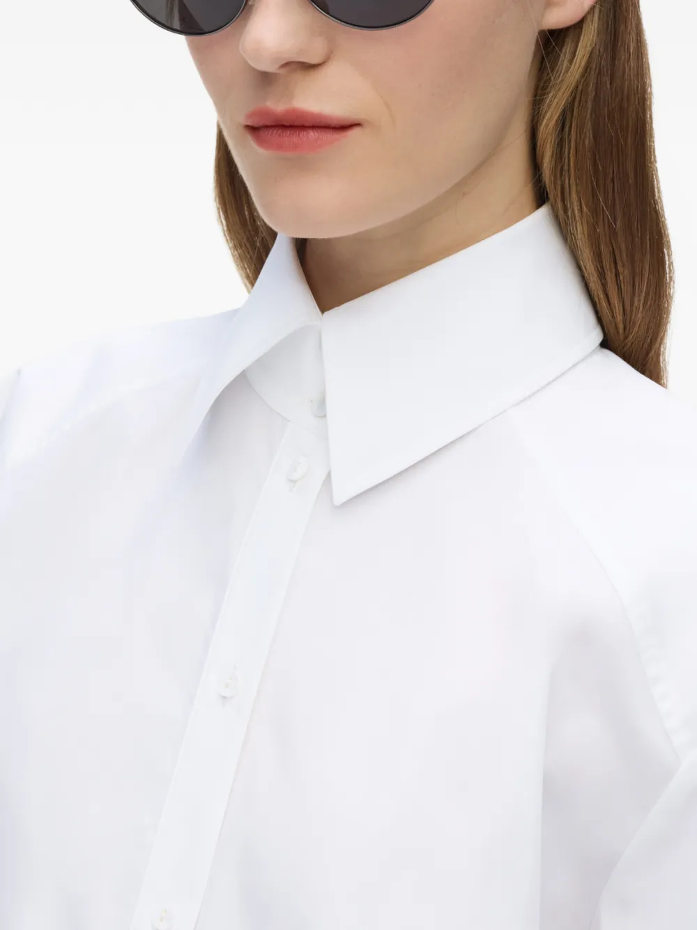 Karl Lagerfeld Popeline blouse met wijde mouwen Wit
