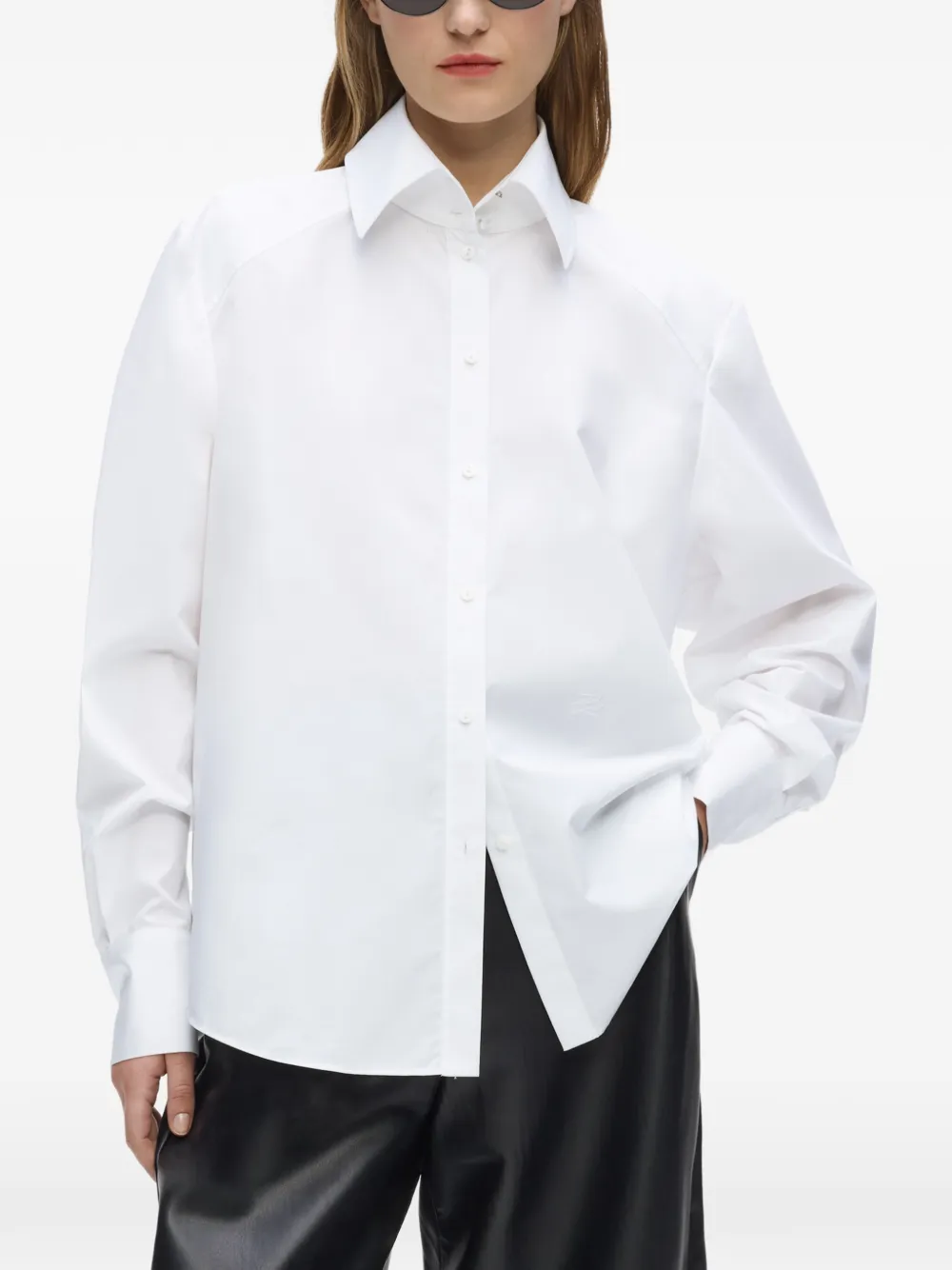 Karl Lagerfeld Popeline blouse met wijde mouwen Wit