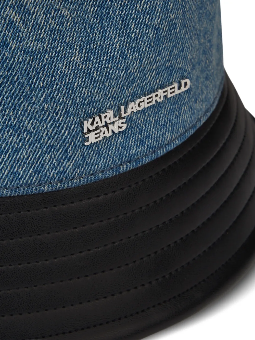 Karl Lagerfeld Jeans Vissershoed met logoplakkaat Blauw