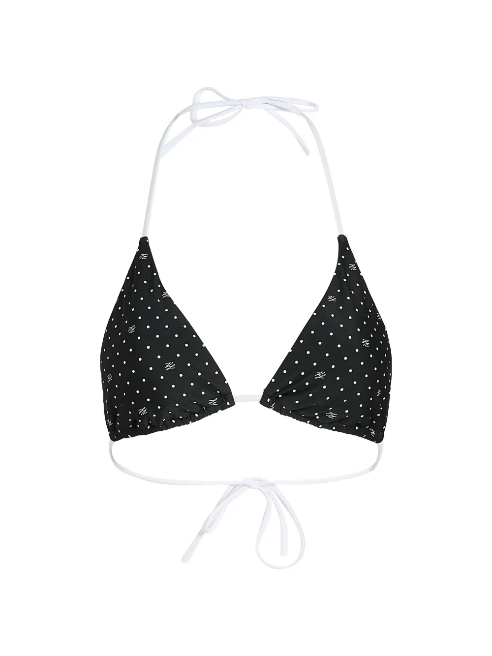 Karl Lagerfeld Triangel-Bikinioberteil mit Polka Dots - Schwarz