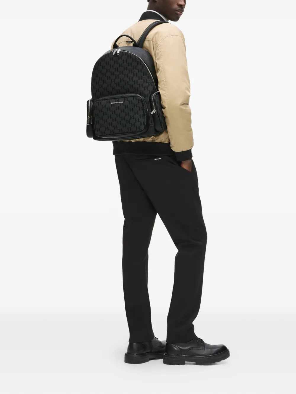 Karl Lagerfeld K Monogram rugzak met jacquard Zwart