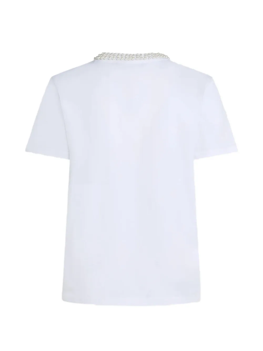 Karl Lagerfeld T-shirt verfraaid met parels Wit