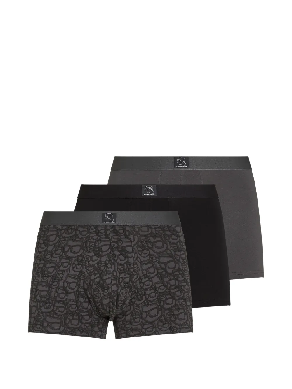 Karl Lagerfeld Ikon all-over print boxers (set of three) - Grigio