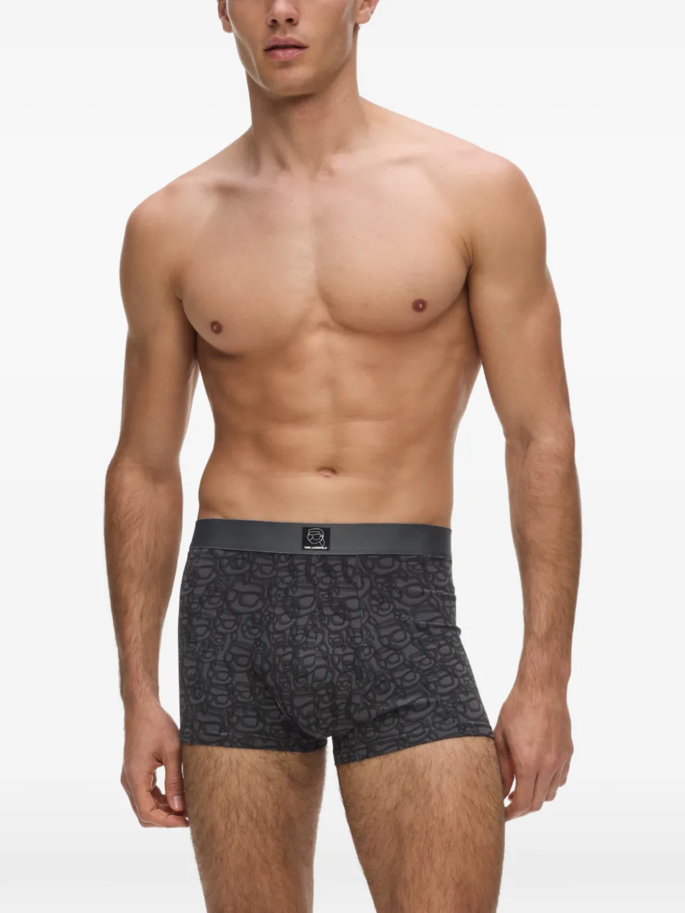 Karl Lagerfeld Drie Ikon boxershorts met print Grijs