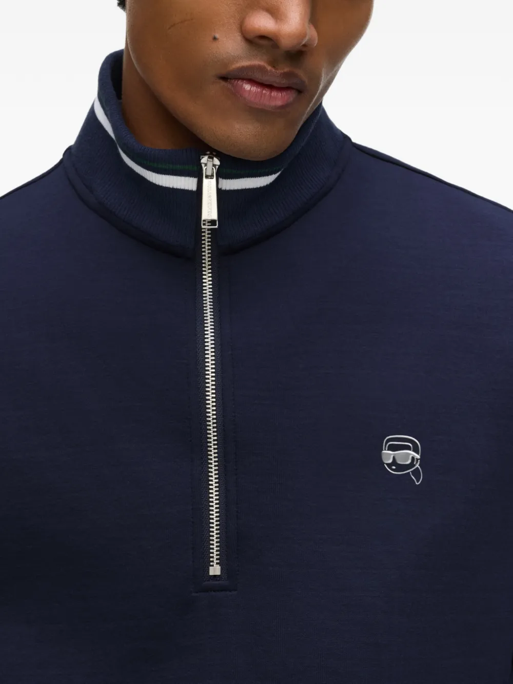Karl Lagerfeld Sweater met korte rits Blauw