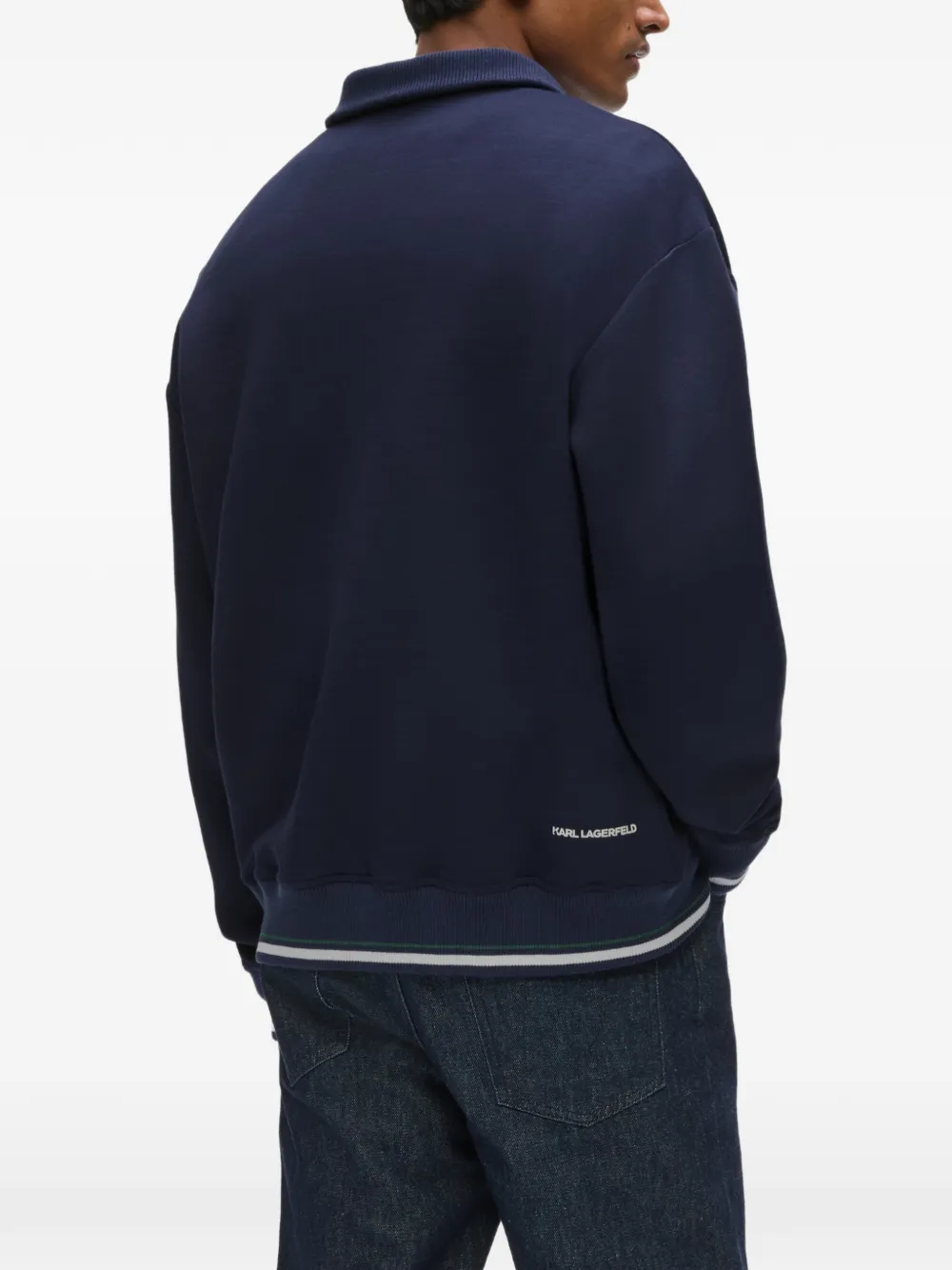 Karl Lagerfeld Sweater met korte rits Blauw