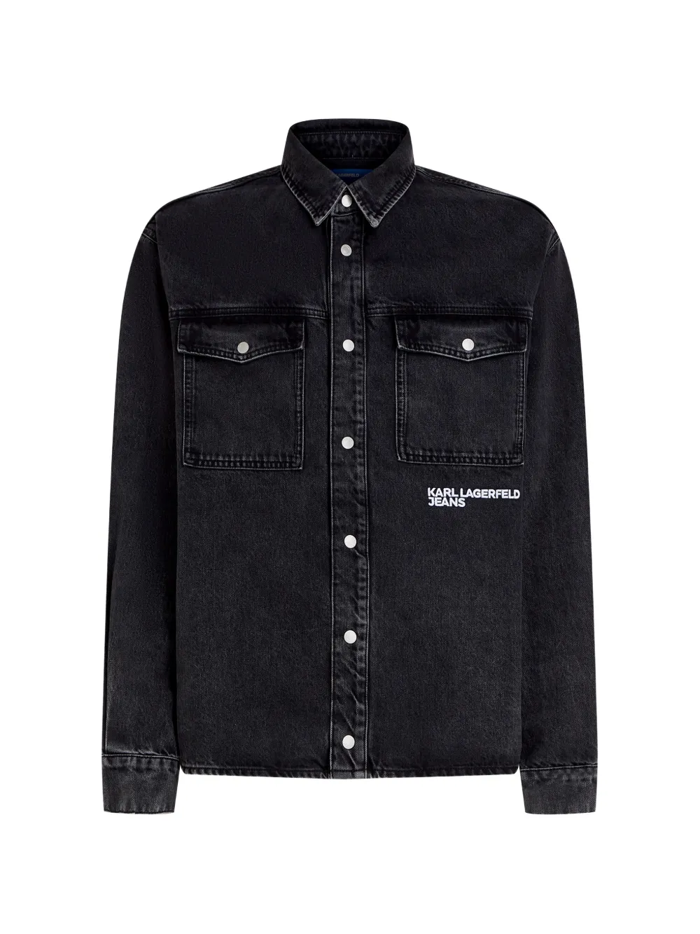 Karl Lagerfeld Jeans logo-print shirt jacket - Nero