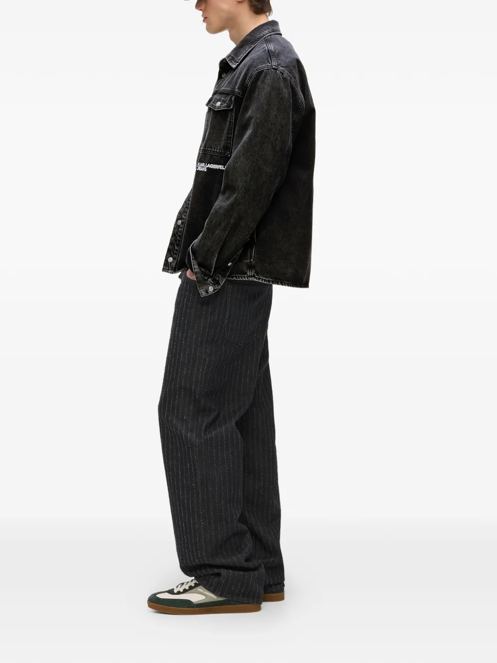 Karl Lagerfeld Jeans Karl Quote denim overhemd Zwart