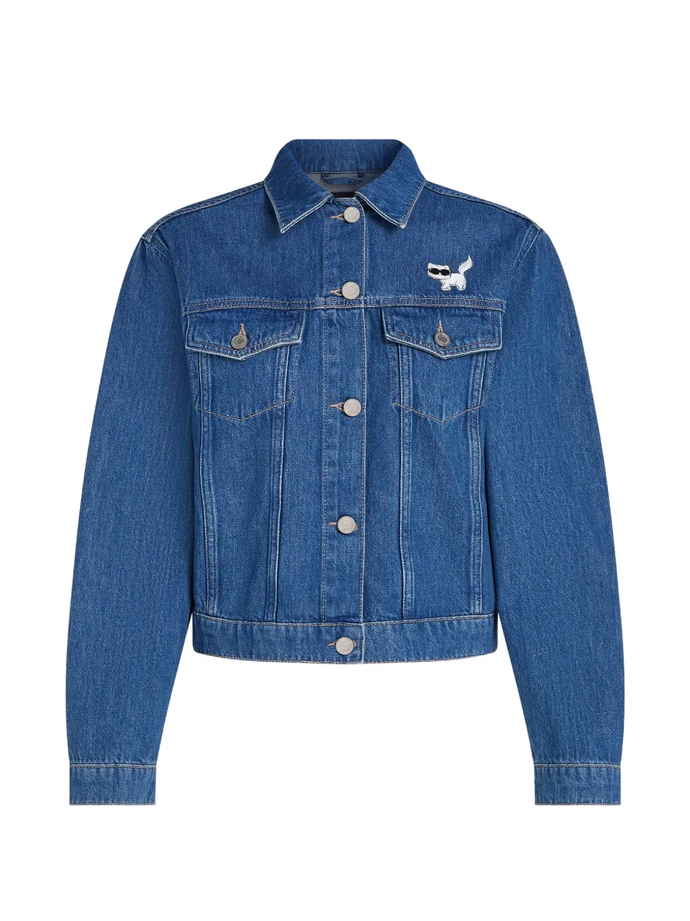 Karl Lagerfeld Ikon cat-motif denim jacket - Blau