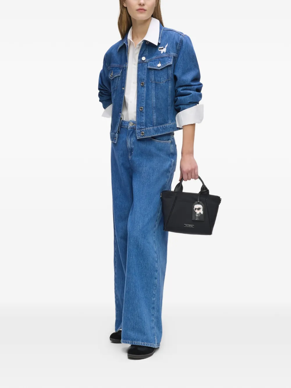 Karl Lagerfeld Ikon Choupette denim jack Blauw