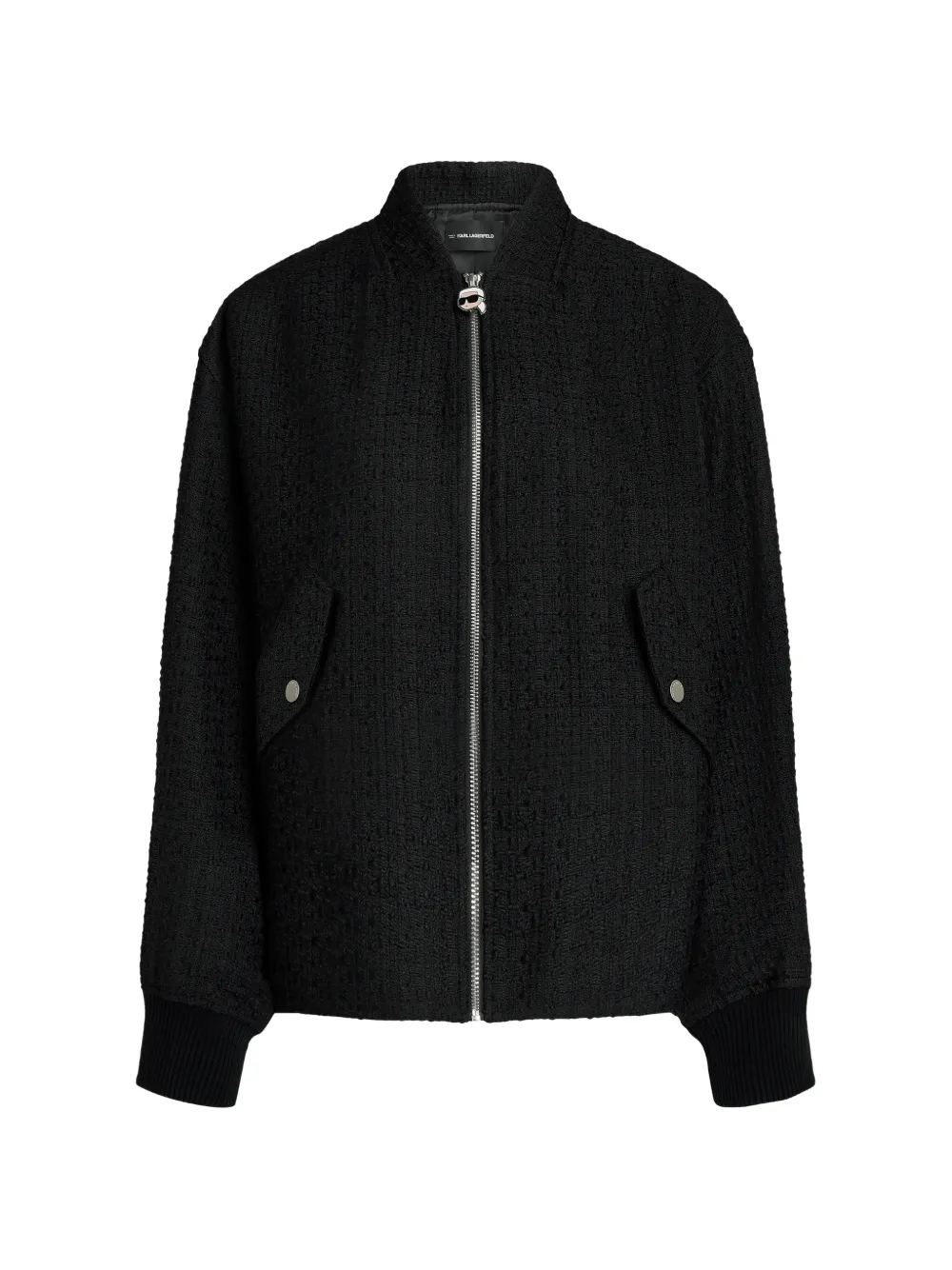 Karl Lagerfeld Bomber Ikon bouclé - Nero