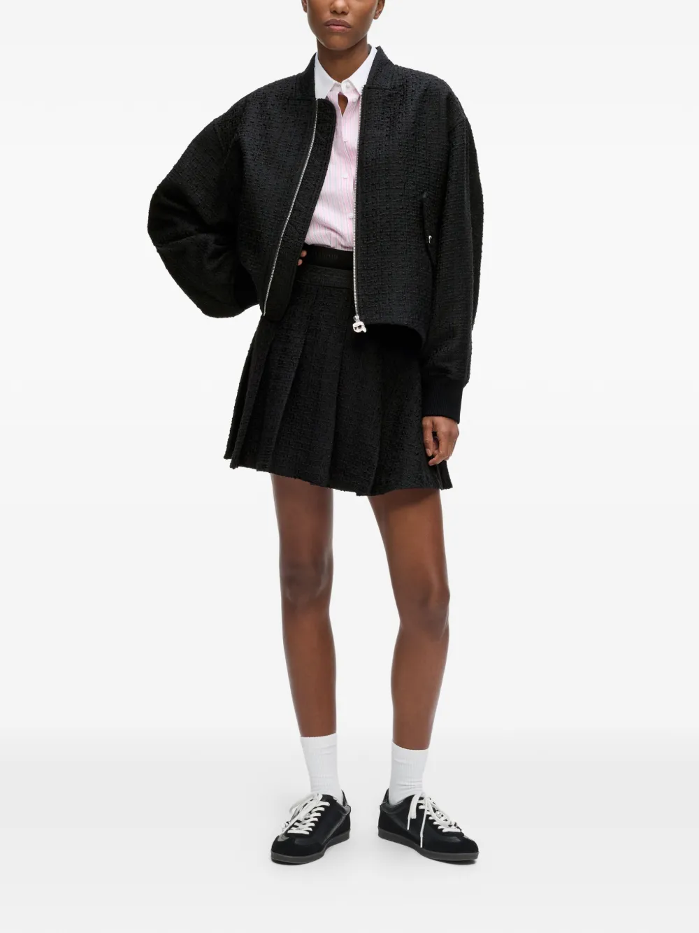 Karl Lagerfeld Ikon bouclé bomberjack Zwart