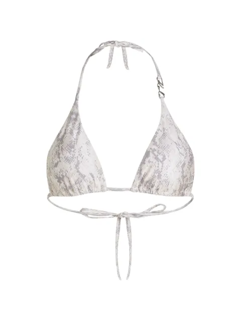Karl Lagerfeld top de bikini estilo triángulo con estampado de piel de serpiente