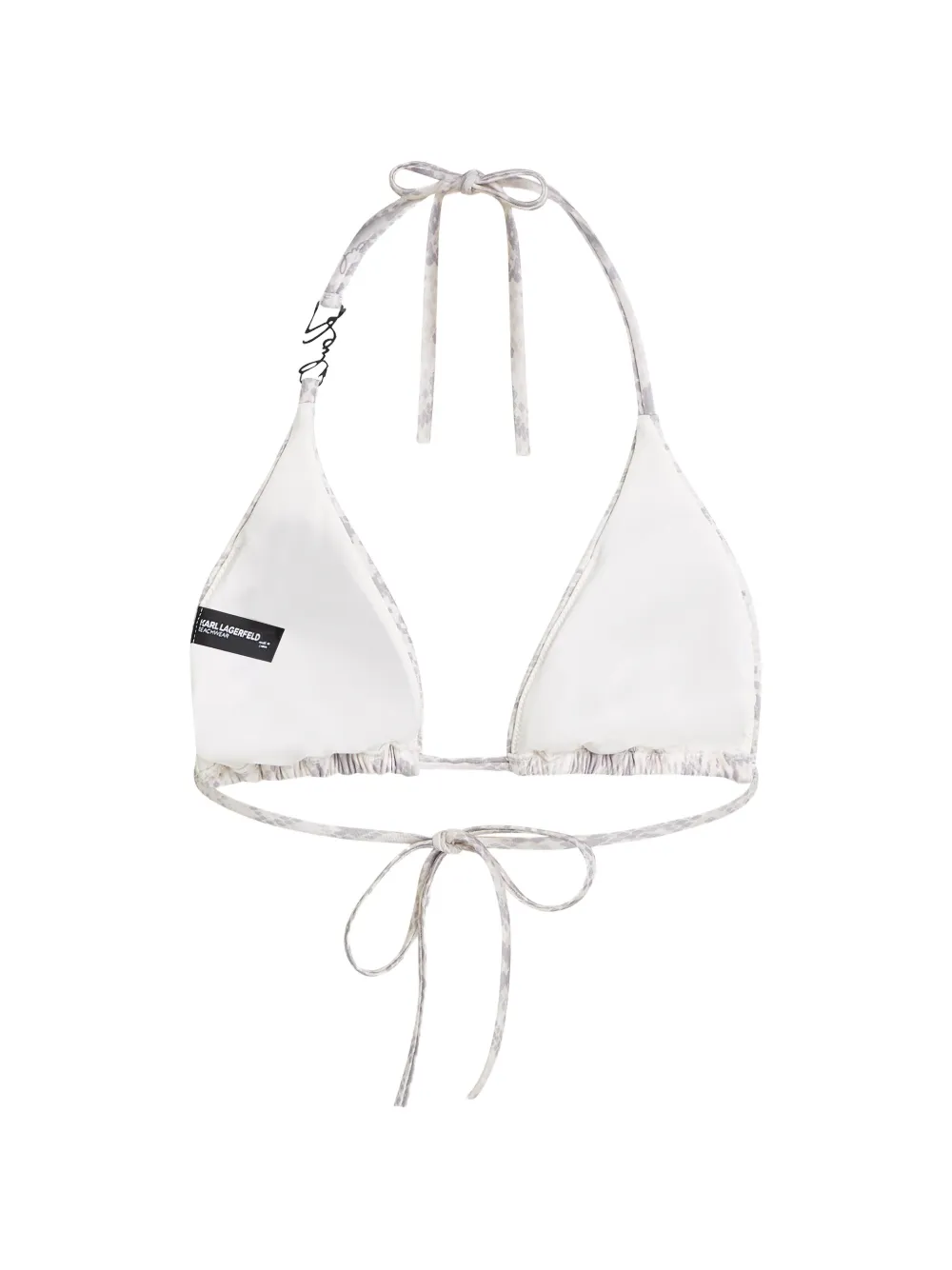 Karl Lagerfeld Triangel bikinitop met slangenprint Wit