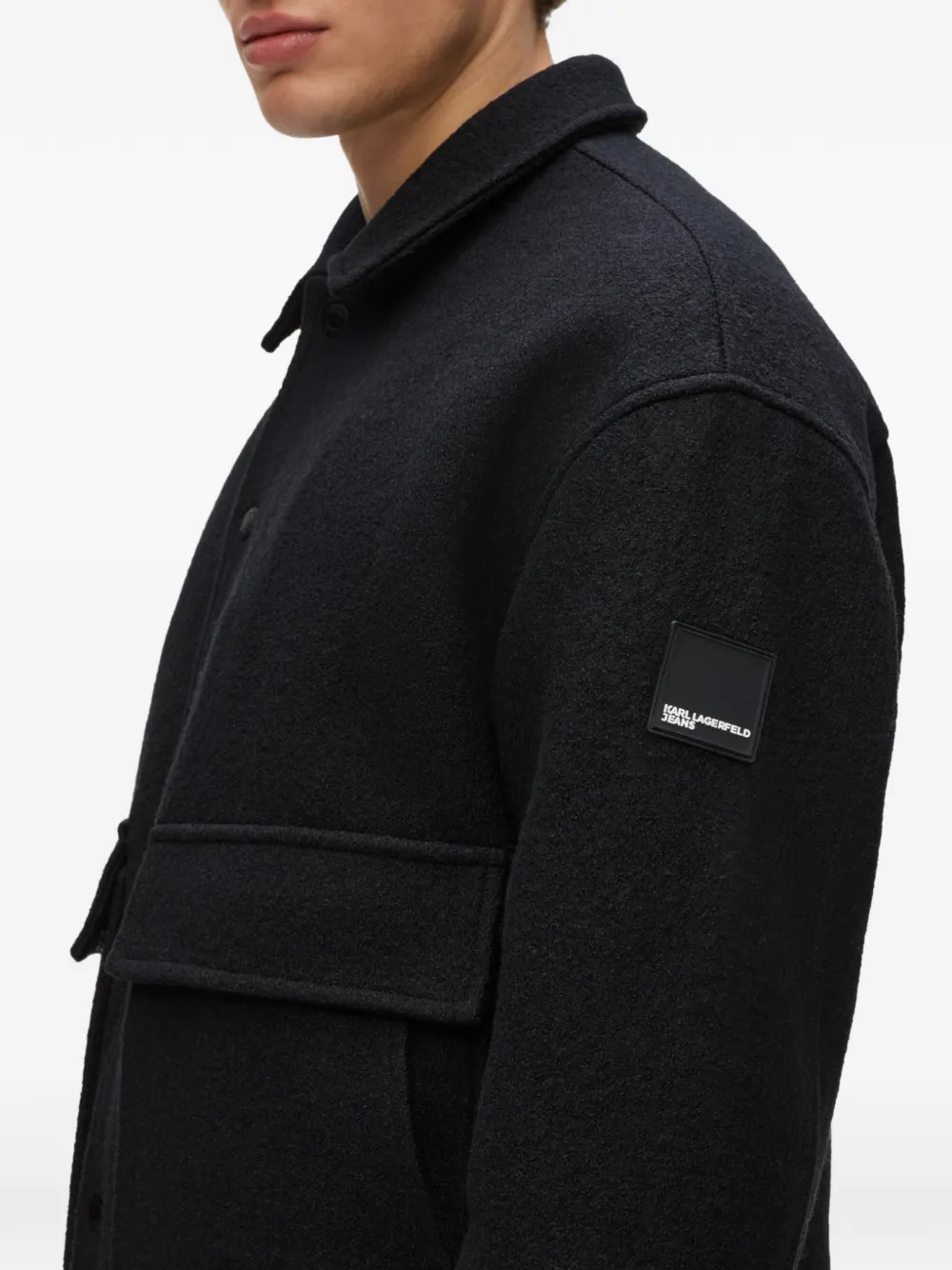 Karl Lagerfeld Jeans Bomberjack met logopatch Zwart