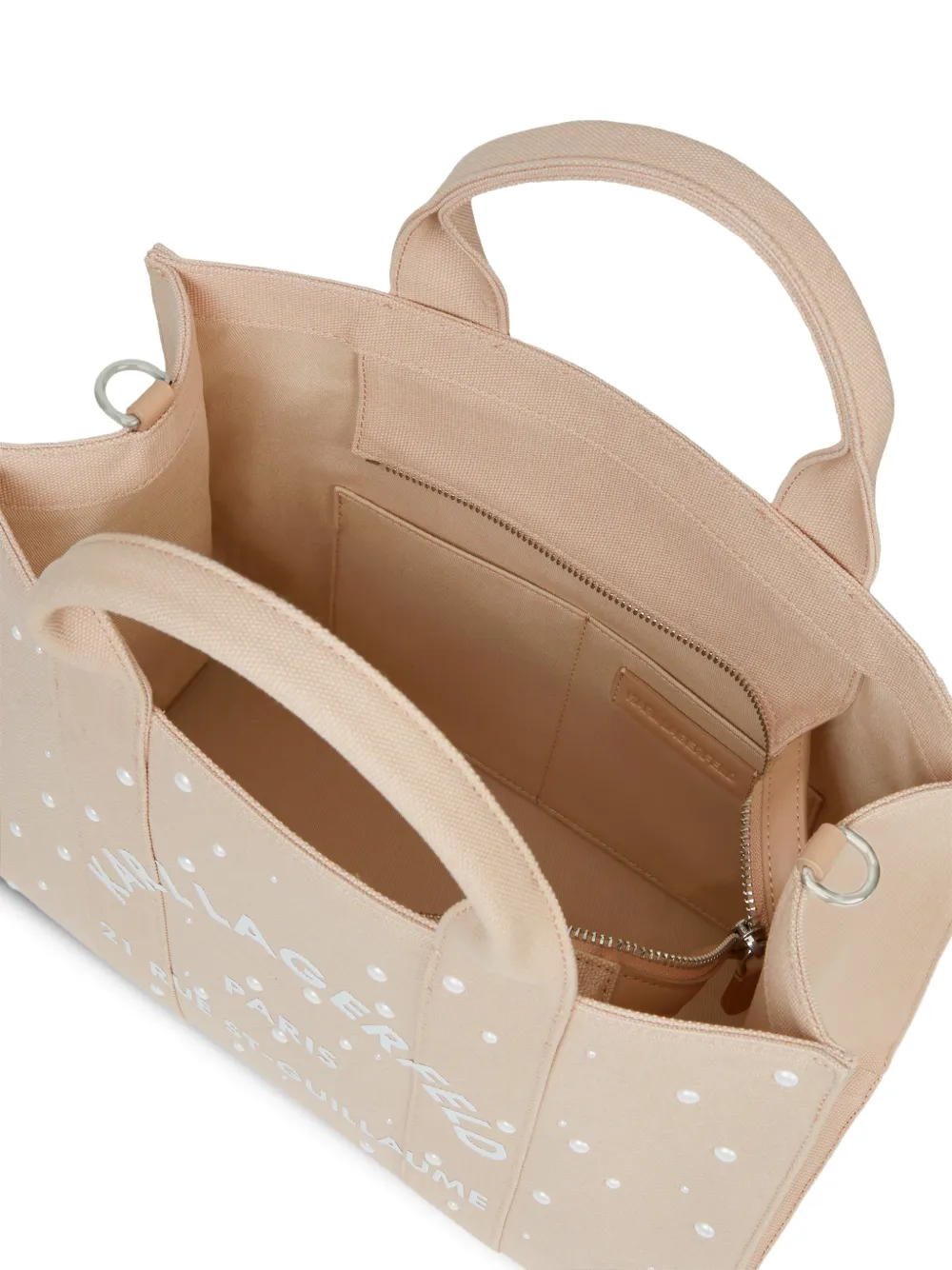 Karl Lagerfeld Medium Rue St-Guillaume shopper verfraaid met parel Roze