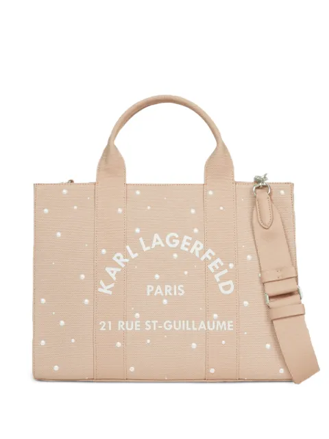 Karl Lagerfeld mellemstor Rue St-Guillaume tote med perleudsmykning