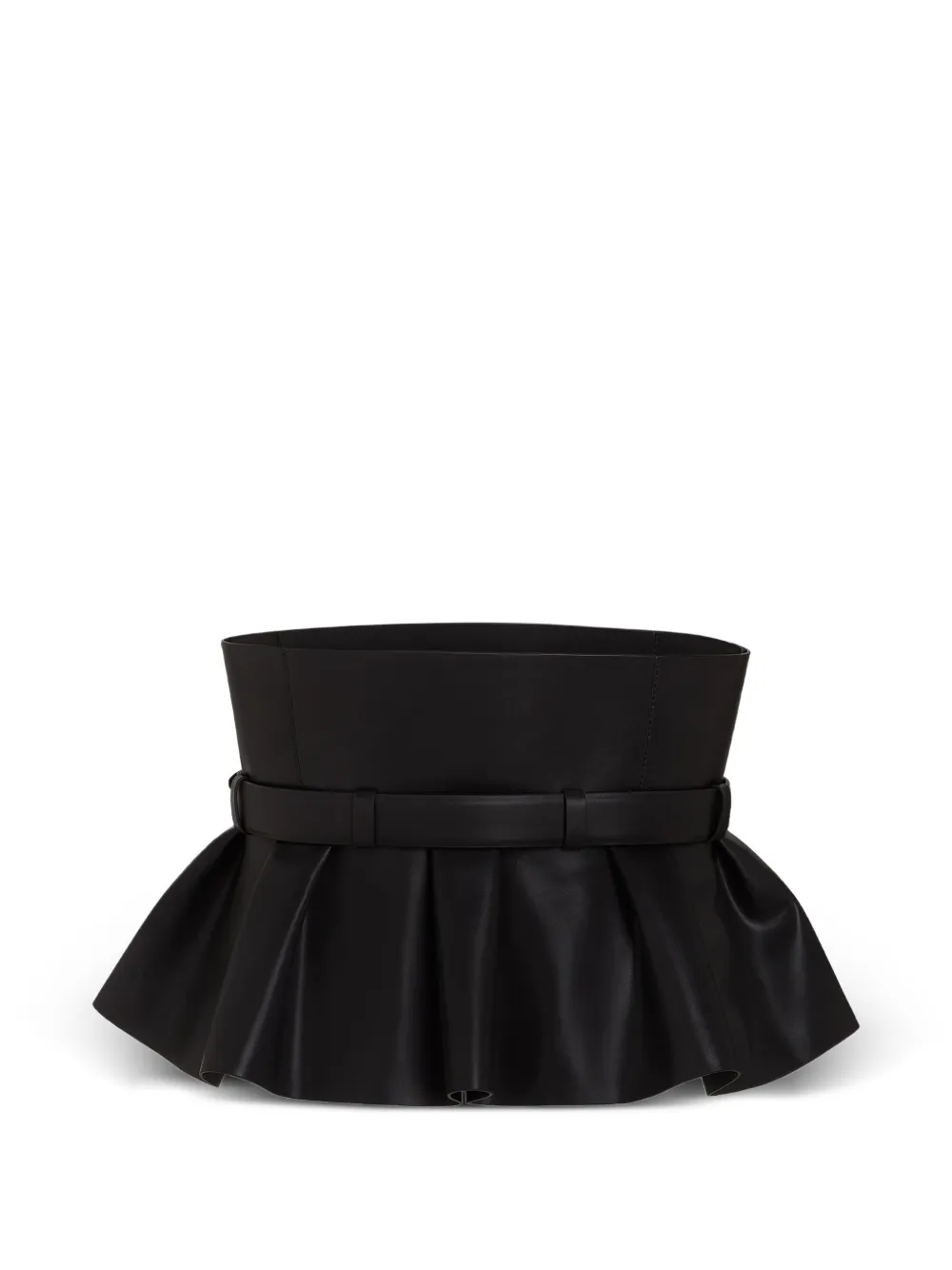 Karl Lagerfeld Leren peplum korset riem Zwart