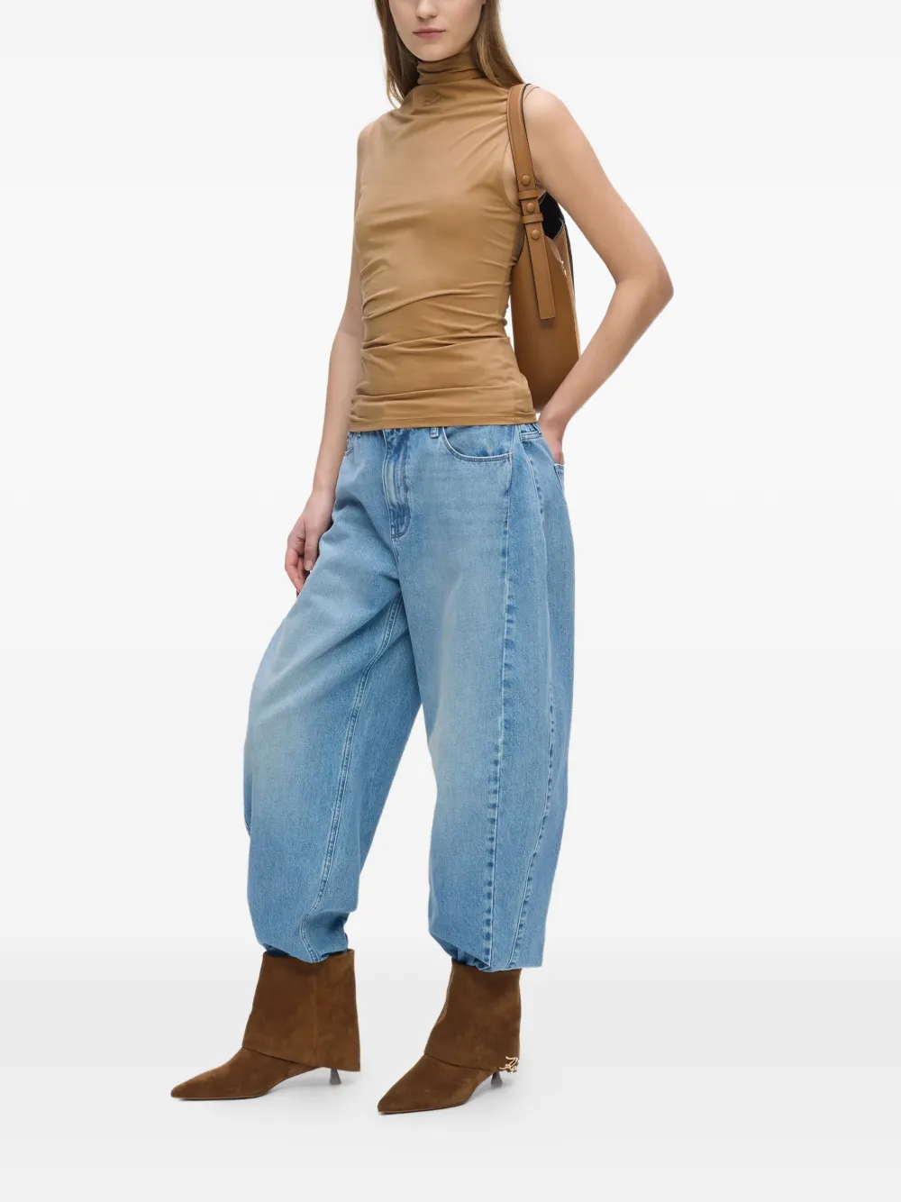 Karl Lagerfeld Tanktop met ruches Beige