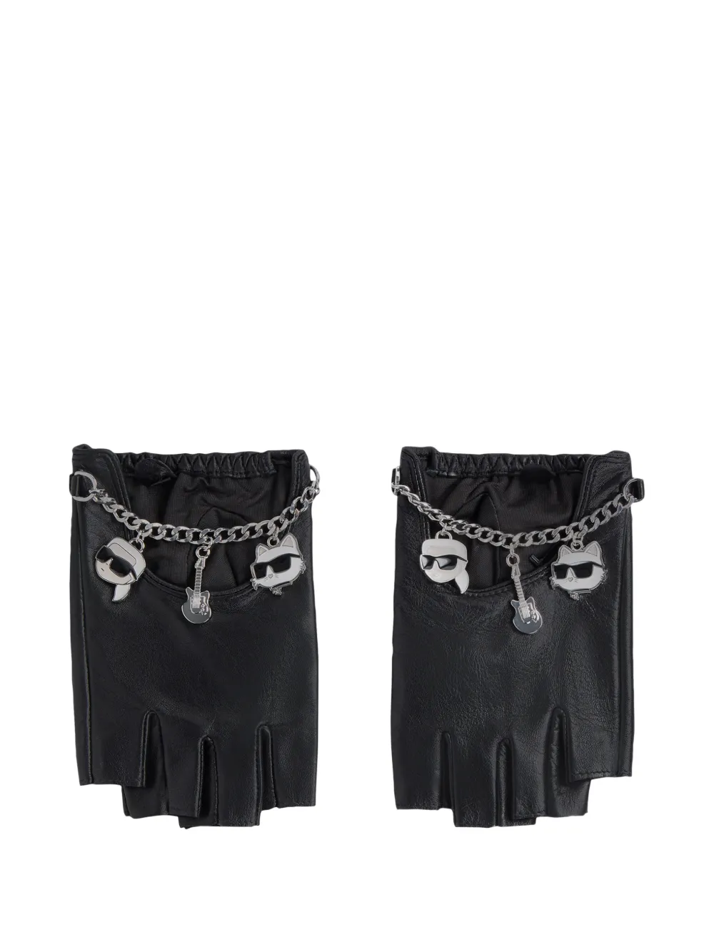 Karl Lagerfeld Ikon charms fingerless gloves - Nero